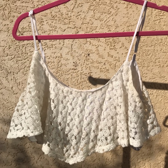 White Fringe Crop Top - Picture 5 of 5